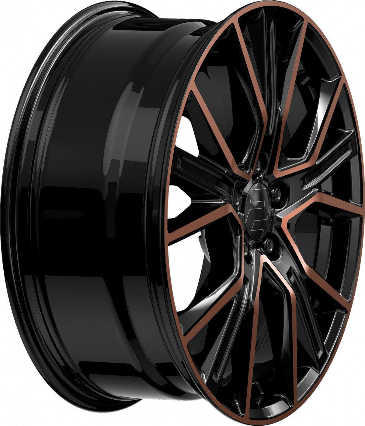 2DRV WH34 schwarz kupfer hochglanzpoliert 7.5x17 ET35 - LK5/112 ML66.6