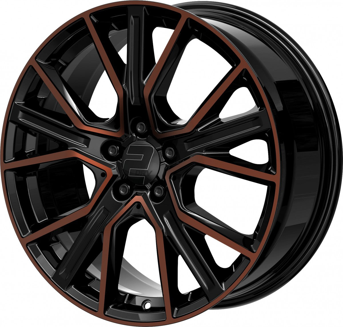 2DRV WH34 schwarz kupfer hochglanzpoliert 7.5x17 ET35 - LK5/112 ML66.6
