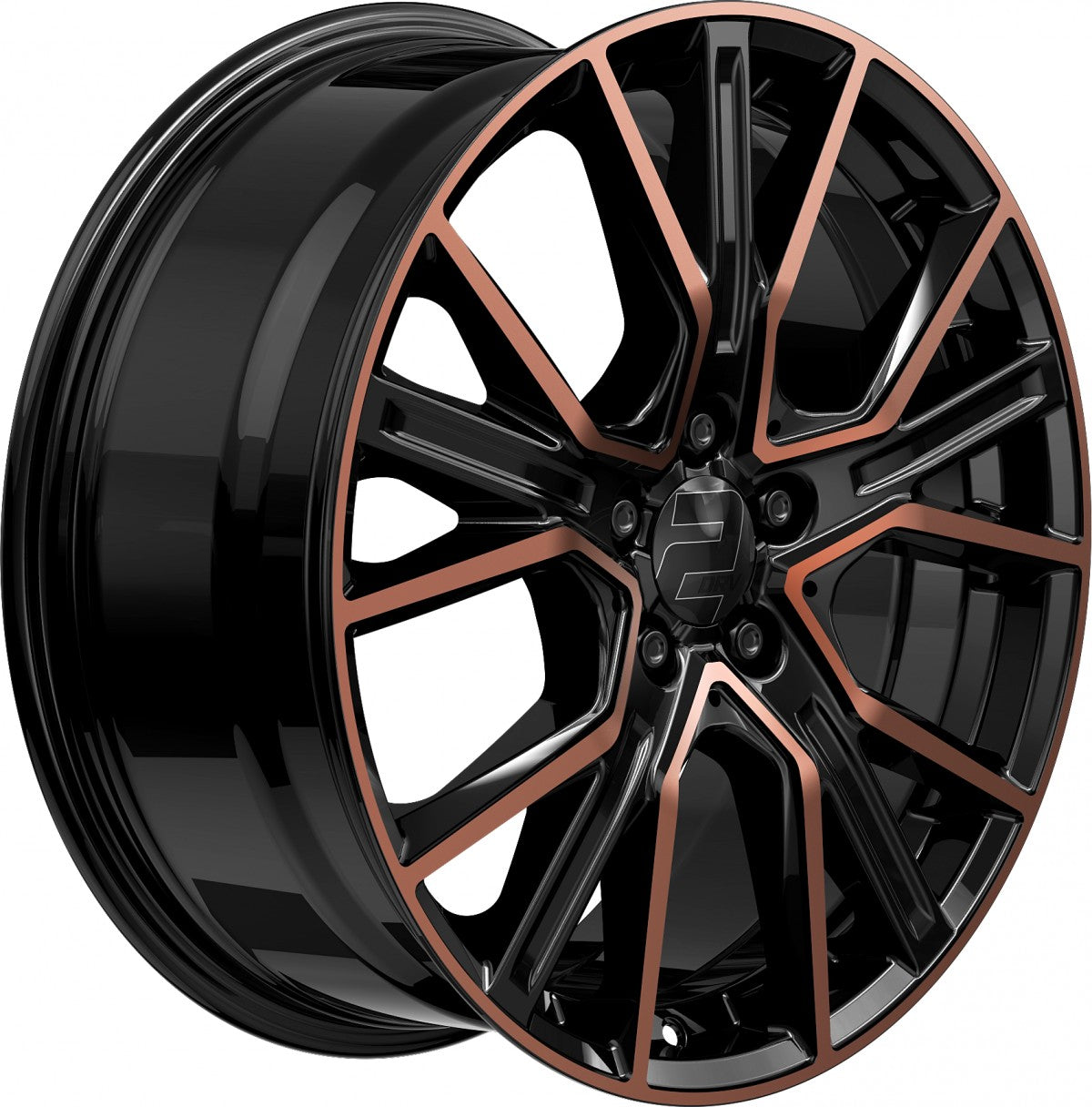 2DRV WH34 schwarz kupfer hochglanzpoliert 7.5x17 ET45 - LK5/112 ML66.6