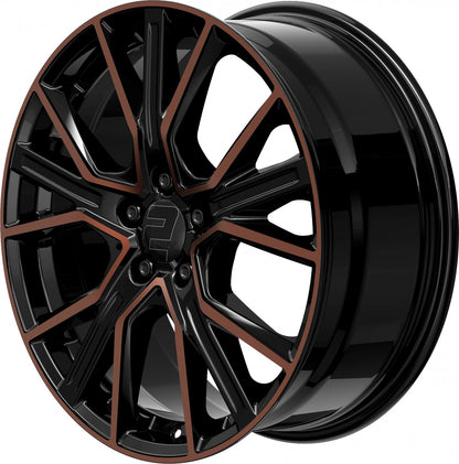 2DRV WH34 schwarz kupfer hochglanzpoliert 7.5x17 ET45 - LK5/112 ML66.6