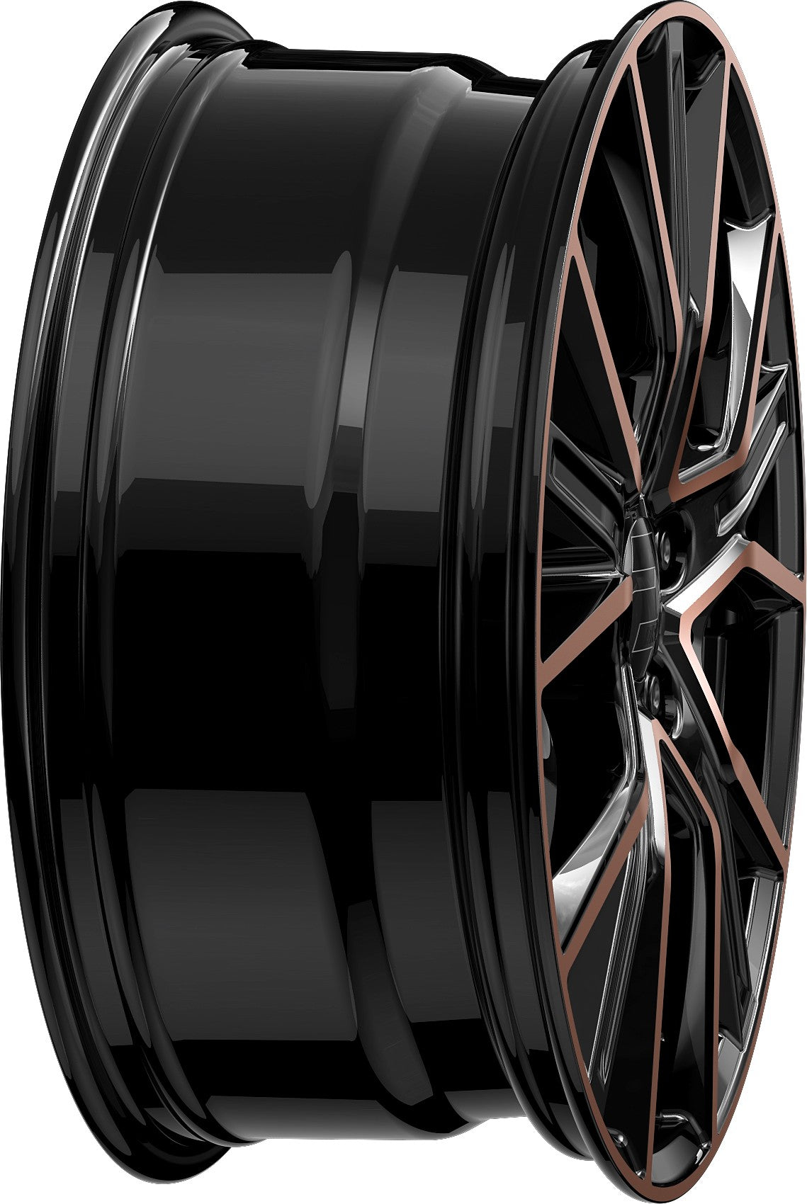 2DRV WH34 schwarz kupfer hochglanzpoliert 8x18 ET36 - LK5/112 ML66.6
