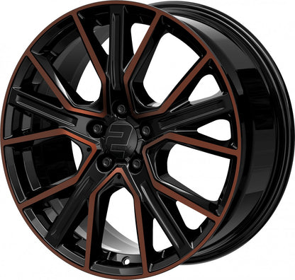 2DRV WH34 schwarz kupfer hochglanzpoliert 8x18 ET36 - LK5/112 ML66.6