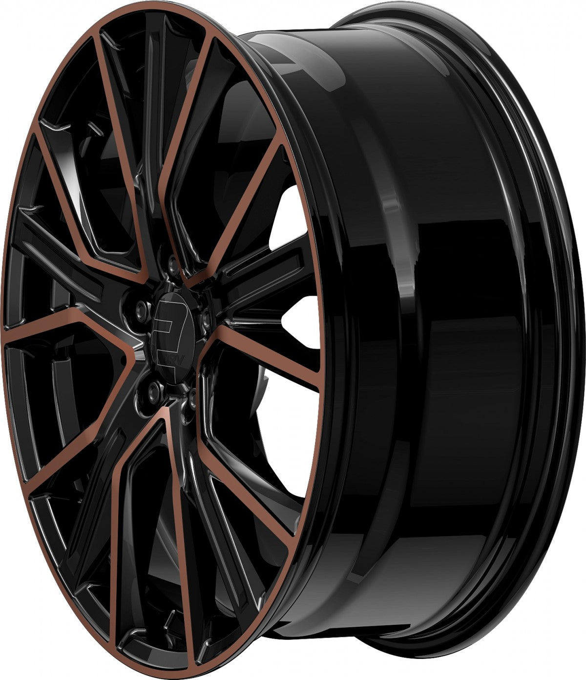 2DRV WH34 schwarz kupfer hochglanzpoliert 8x18 ET36 - LK5/112 ML66.6