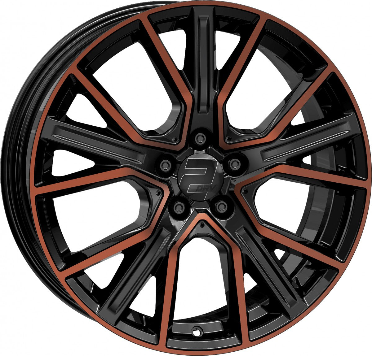 2DRV WH34 schwarz kupfer hochglanzpoliert 8.5x20 ET30 - LK5/112 ML66.6