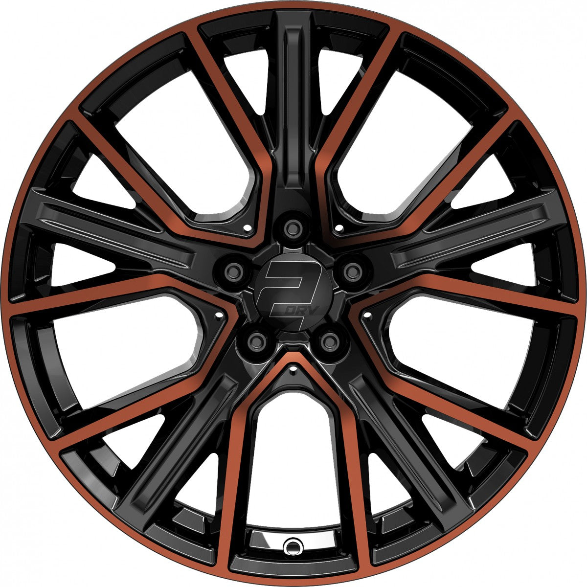 2DRV WH34 schwarz kupfer hochglanzpoliert 8.5x20 ET30 - LK5/112 ML66.6