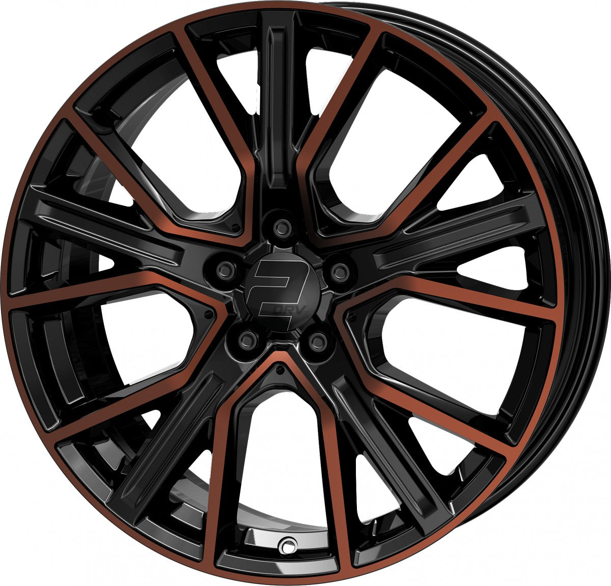 2DRV WH34 schwarz kupfer hochglanzpoliert 9x21 ET30 - LK5/112 ML66.6
