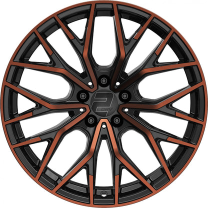 2DRV WH37 schwarz kupfer hochglanzpoliert 8x18 ET40 - LK5/108 ML72.6