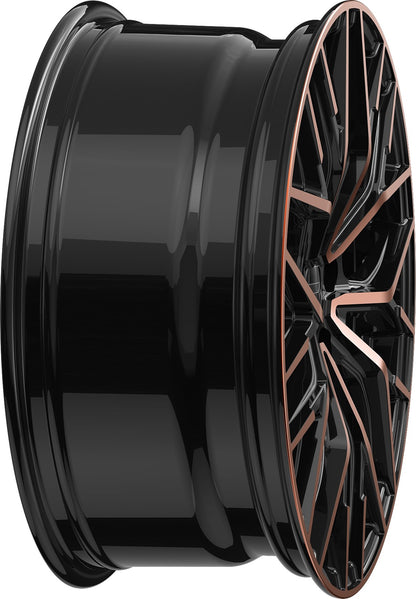 2DRV WH37 schwarz kupfer hochglanzpoliert 8x18 ET40 - LK5/108 ML72.6