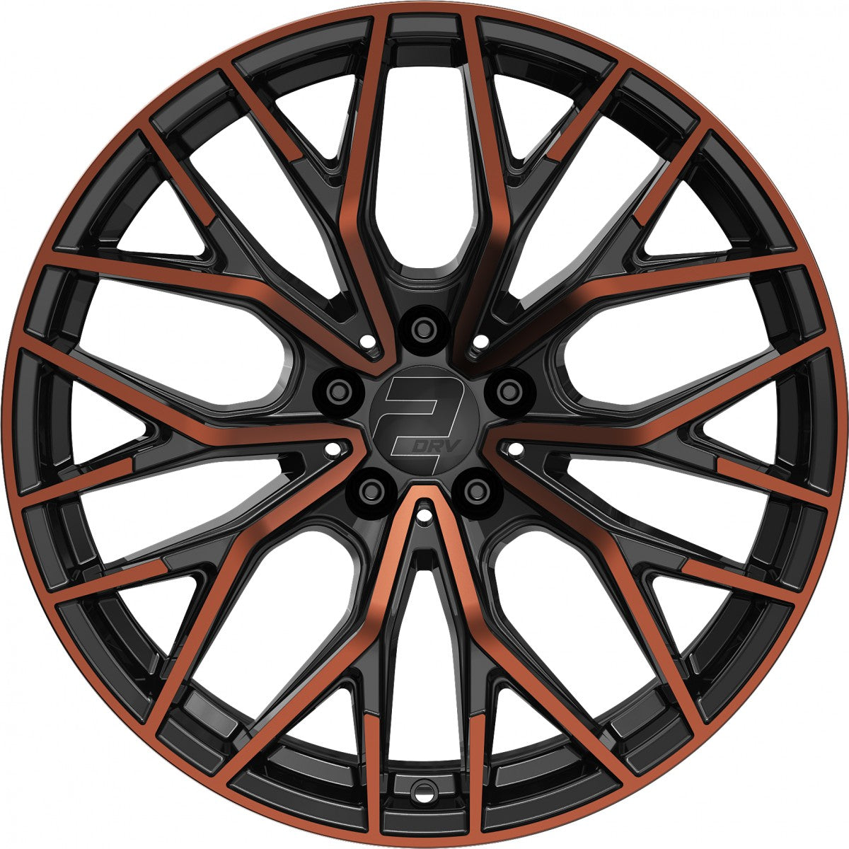 2DRV WH37 schwarz kupfer hochglanzpoliert 8x18 ET30 - LK5/112 ML66.6