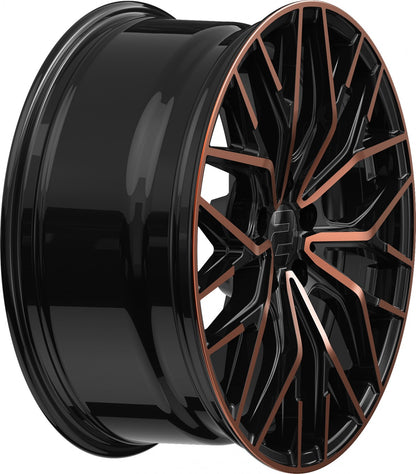 2DRV WH37 schwarz kupfer hochglanzpoliert 8x18 ET30 - LK5/112 ML66.6