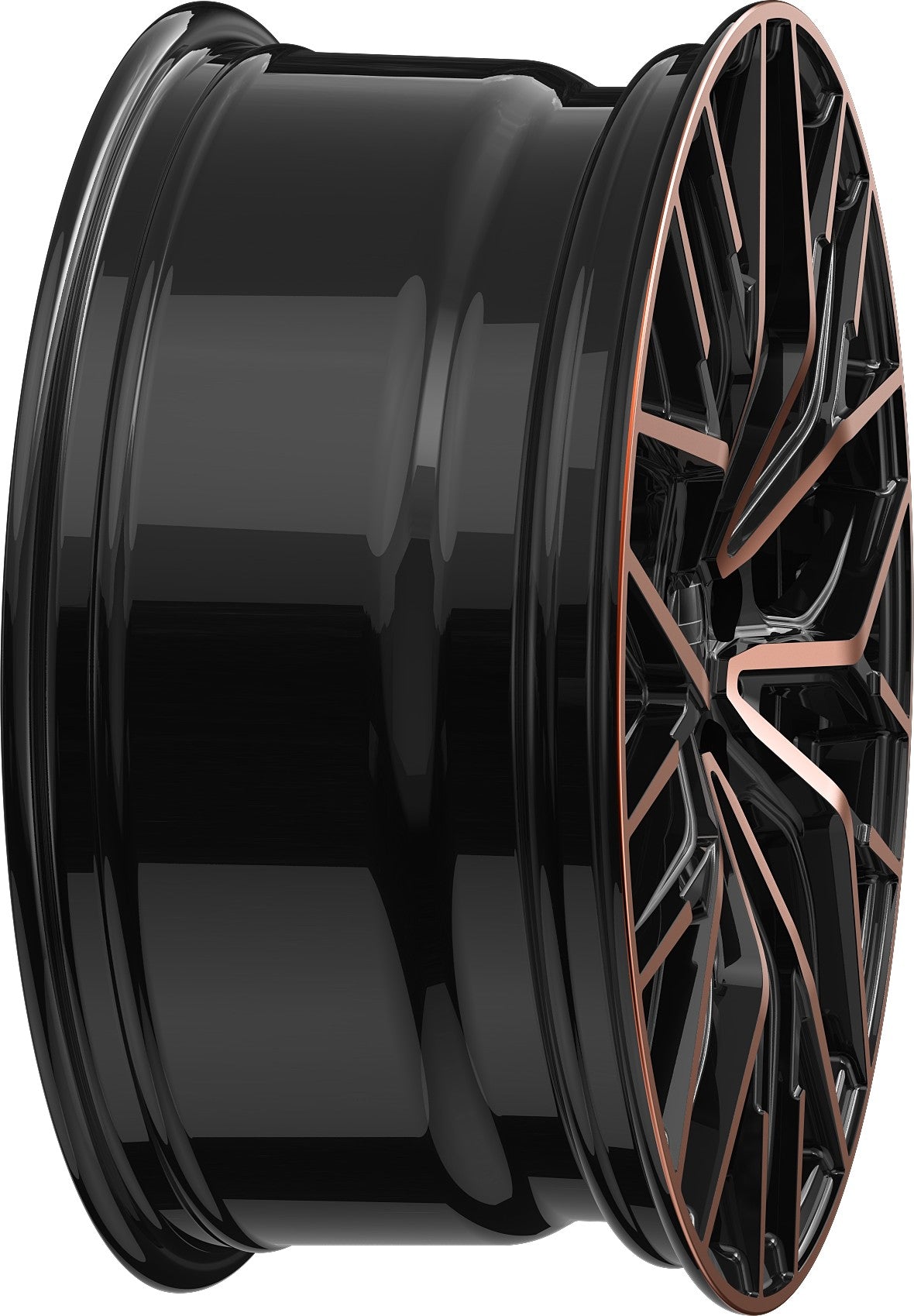 2DRV WH37 schwarz kupfer hochglanzpoliert 8x18 ET48 - LK5/112 ML66.6