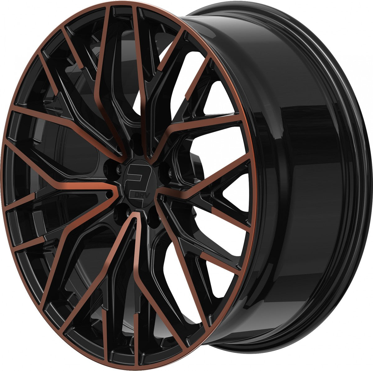 2DRV WH37 schwarz kupfer hochglanzpoliert 8x18 ET48 - LK5/112 ML66.6
