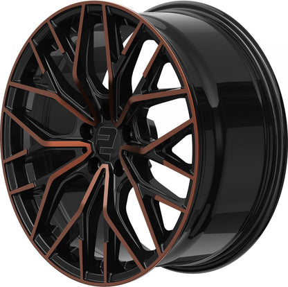 2DRV WH37 schwarz kupfer hochglanzpoliert 8x18 ET48 - LK5/112 ML66.6