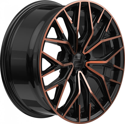 2DRV WH37 schwarz kupfer hochglanzpoliert 8x18 ET35 - LK5/120 ML72.6