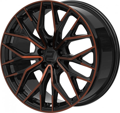 2DRV WH37 schwarz kupfer hochglanzpoliert 8x18 ET35 - LK5/120 ML72.6