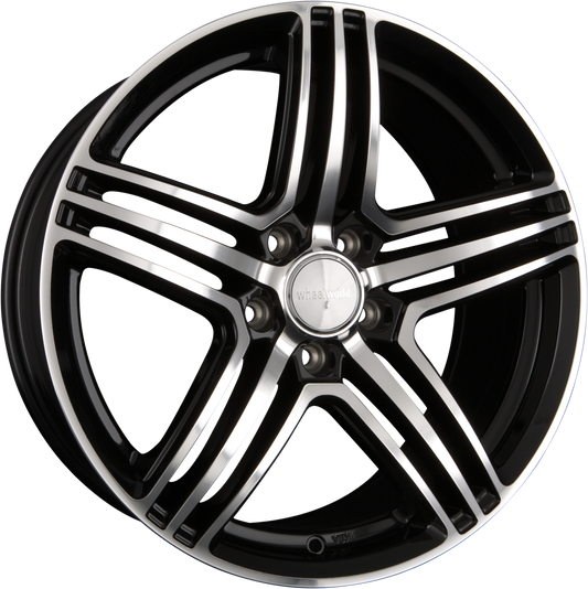 2DRV by WHEELWORLD WH12 Schwarz Hochglanz Poliert (SP+) Alufelge 7.5x17 Zoll ET35 LK 5x100 ML63.4 – Bild 2
