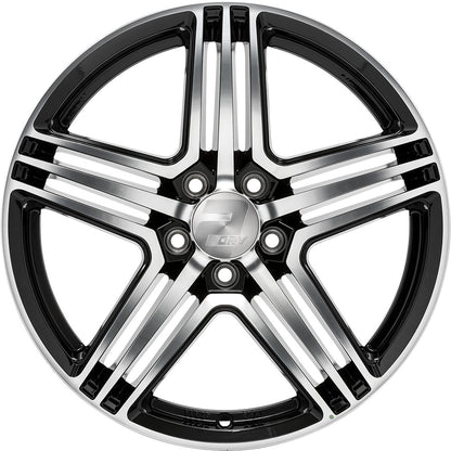 2DRV WH12 schwarz hochglanzpoliert 8x18 ET45 - LK5/114.3 ML72.6
