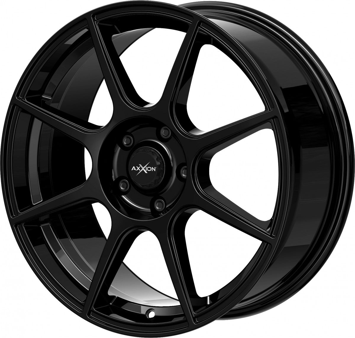 Axxion X2 schwarz glänzend lackiert Alufelge 6.5x16 Zoll ET42 LK 5x108 ML72.6 – Bild 8