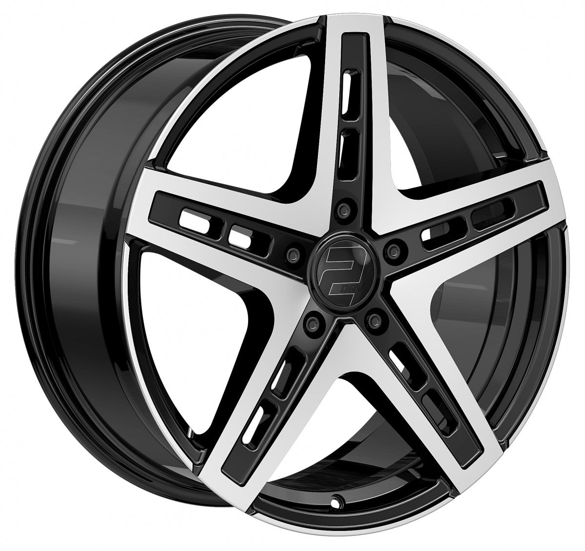 2DRV WH38 schwarz hochglanzpoliert Alufelge 9.5x22 Zoll ET40 LK 5x108 ML72.6 – Bild 1