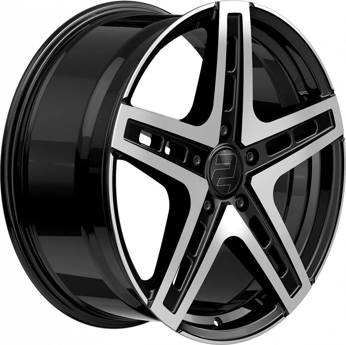 2DRV WH38 schwarz hochglanzpoliert Alufelge 9.5x22 Zoll ET40 LK 5x108 ML72.6 – Bild 3