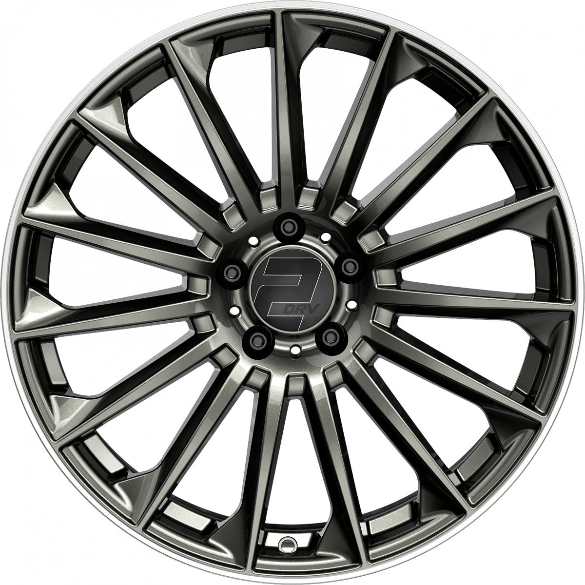 2DRV WH39 dark gunmetal lackiert mit hochglanzpoliertem Felgenbett 9x20 ET35 - LK5/112 ML66.6