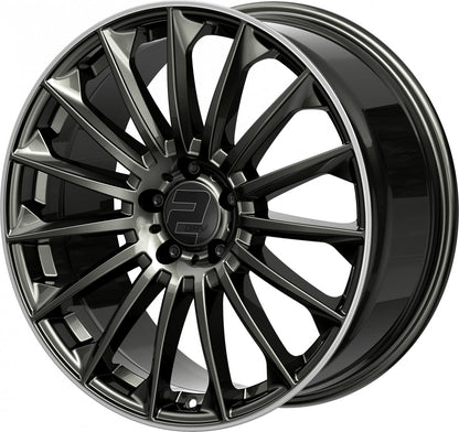 2DRV WH39 dark gunmetal lackiert mit hochglanzpoliertem Felgenbett 9x20 ET35 - LK5/112 ML66.6