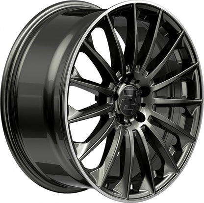 2DRV WH39 dark gunmetal lackiert mit hochglanzpoliertem Felgenbett 9x20 ET42 - LK5/112 ML66.6