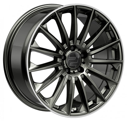 2DRV WH39 dark gunmetal lackiert mit hochglanzpoliertem Felgenbett 9.5x22 ET37 - LK5/112 ML66.6