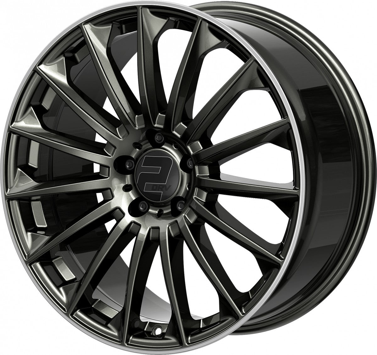2DRV WH39 dark gunmetal lackiert mit hochglanzpoliertem Felgenbett 9.5x22 ET37 - LK5/112 ML66.6