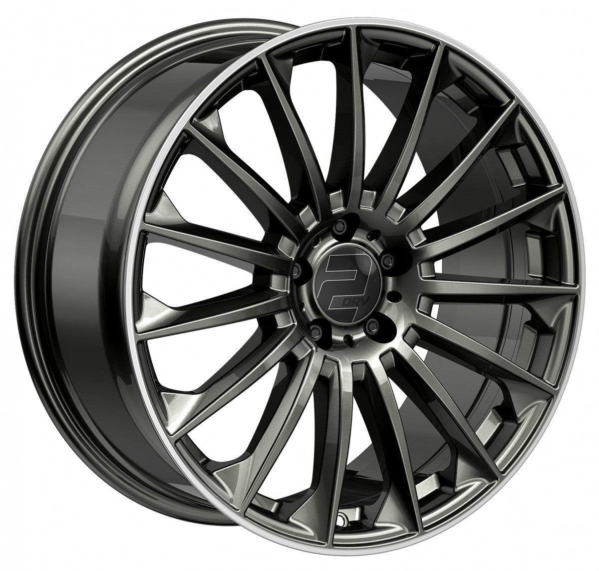 2DRV WH39 dark gunmetal lackiert mit hochglanzpoliertem Felgenbett 9.5x22 ET42 - LK5/112 ML66.6