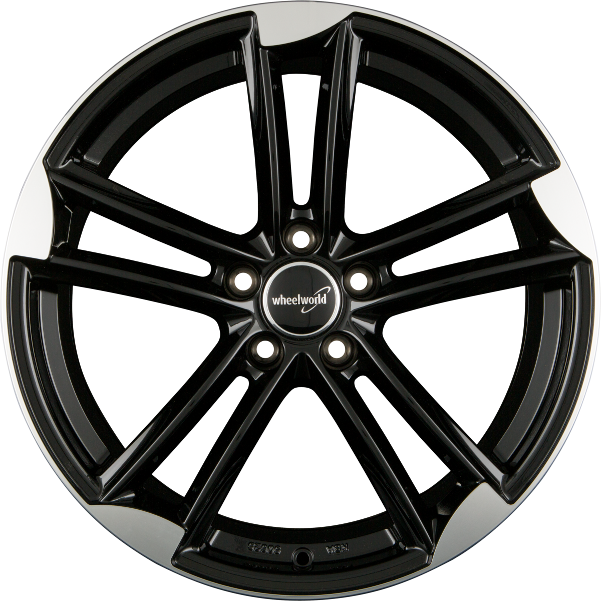 2DRV by WHEELWORLD WH27 Schwarz Hochglanzpoliert (SP+) Alufelge 9.5x21 Zoll ET45 LK 5x112 ML66.6