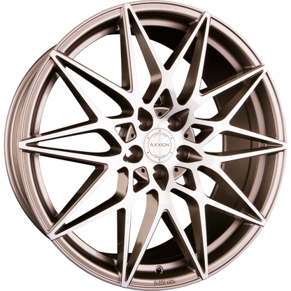 Axxion AX9 platin grau hochglanzpoliert Alufelge 8.5x19 Zoll ET40 LK 5x114.3 ML72.6 – Bild 2