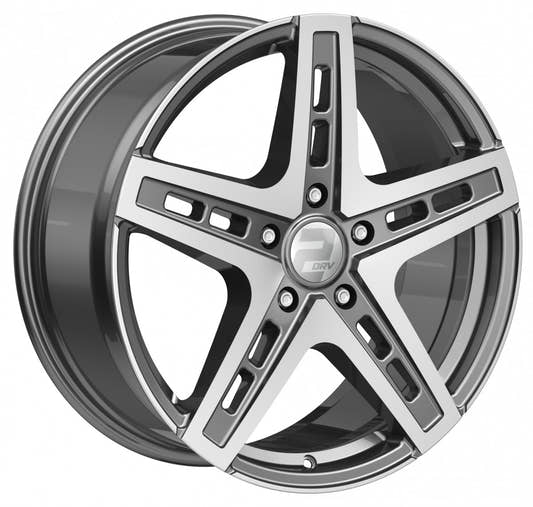 2DRV WH38 daytona grau hochglanzpoliert 9.5x22 ET58 - LK5/112 ML66.6
