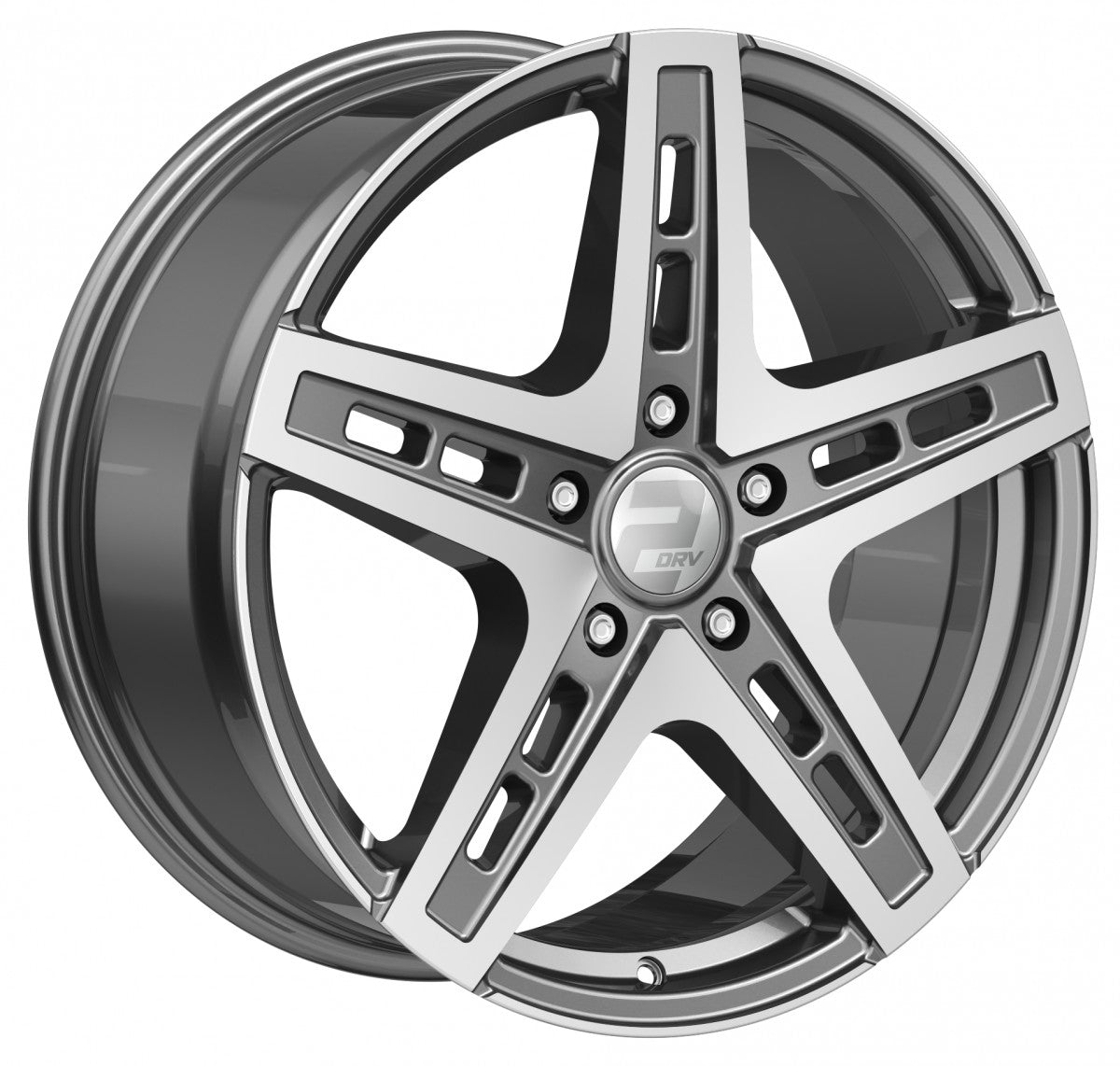 2DRV WH38 daytona grau hochglanzpoliert 9.5x22 ET58 - LK5/112 ML66.6