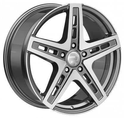 2DRV WH38 daytona grau hochglanzpoliert 9.5x22 ET58 - LK5/112 ML66.6