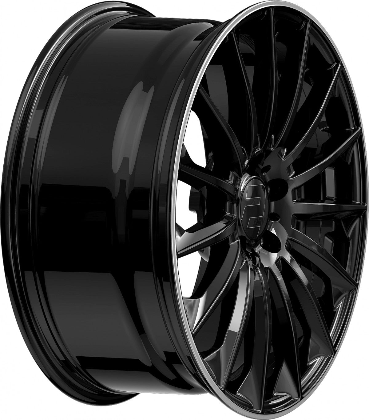 2DRV WH39 schwarz glänzend lackiert mit hochglanzpoliertem Felgenbett 10.5x22 ET20 - LK5/112 ML66.6