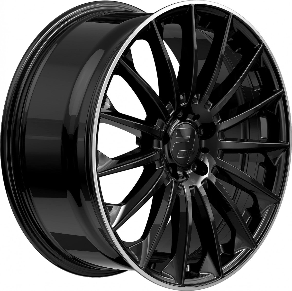 2DRV WH39 schwarz glänzend lackiert mit hochglanzpoliertem Felgenbett 10.5x22 ET30 - LK5/112 ML66.6