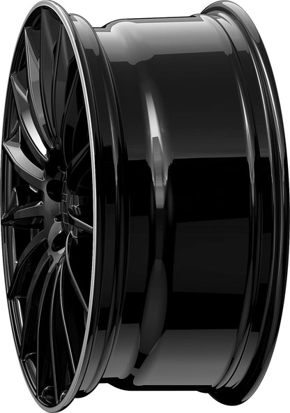 2DRV WH39 schwarz glänzend lackiert mit hochglanzpoliertem Felgenbett 10.5x22 ET30 - LK5/112 ML66.6