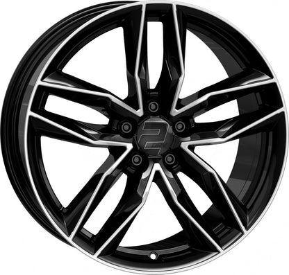 2DRV WH40 schwarz hochglanzpoliert 7.5x18 ET51 - LK5/112 ML57.1