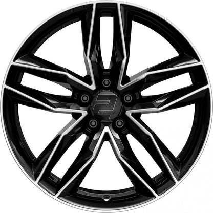 2DRV WH40 schwarz hochglanzpoliert 8x18 ET39 - LK5/112 ML66.6