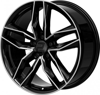 2DRV WH40 schwarz hochglanzpoliert 8x18 ET39 - LK5/112 ML66.6
