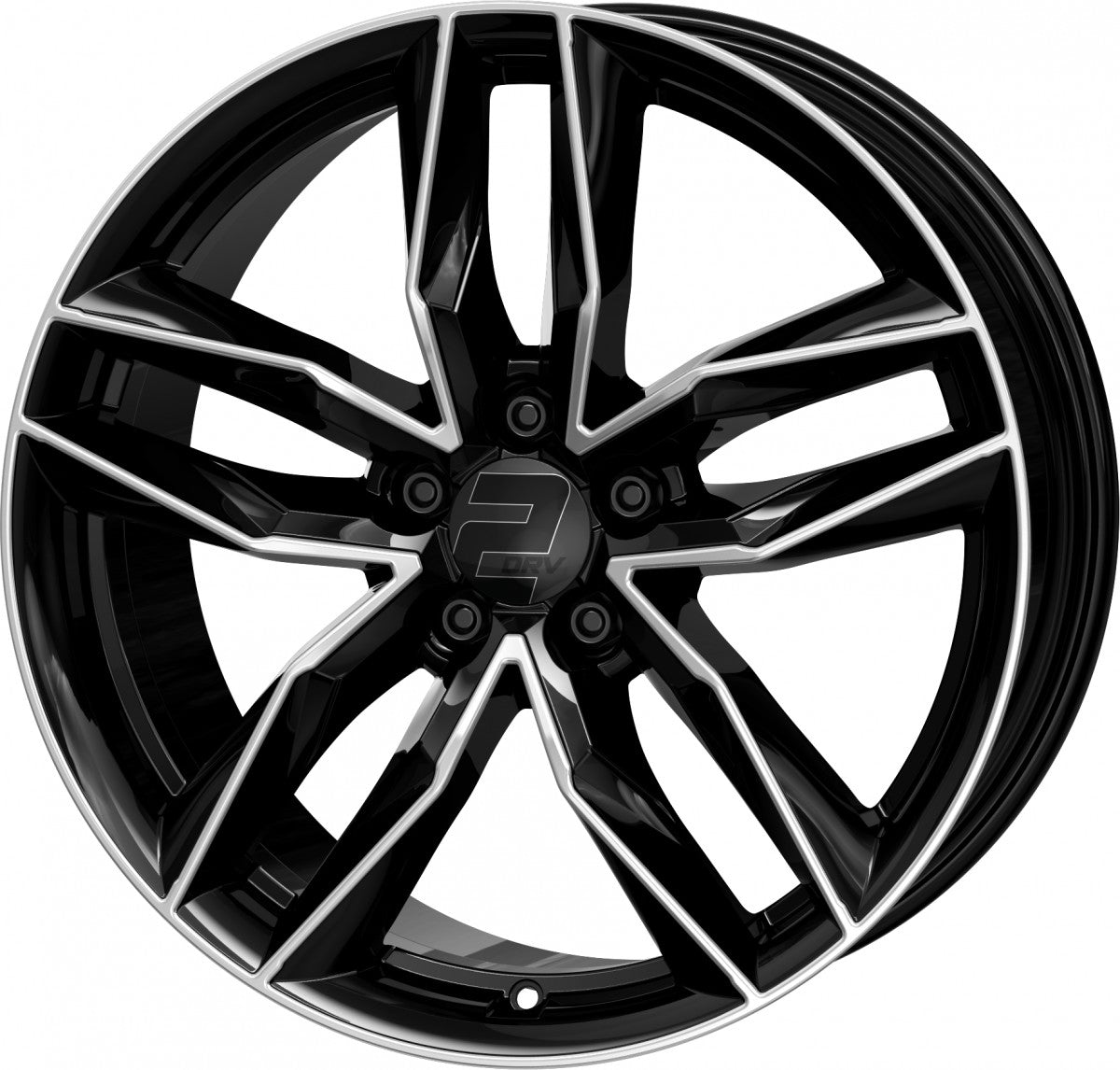 2DRV WH40 schwarz hochglanzpoliert 9x20 ET50 - LK5/130 ML71.5