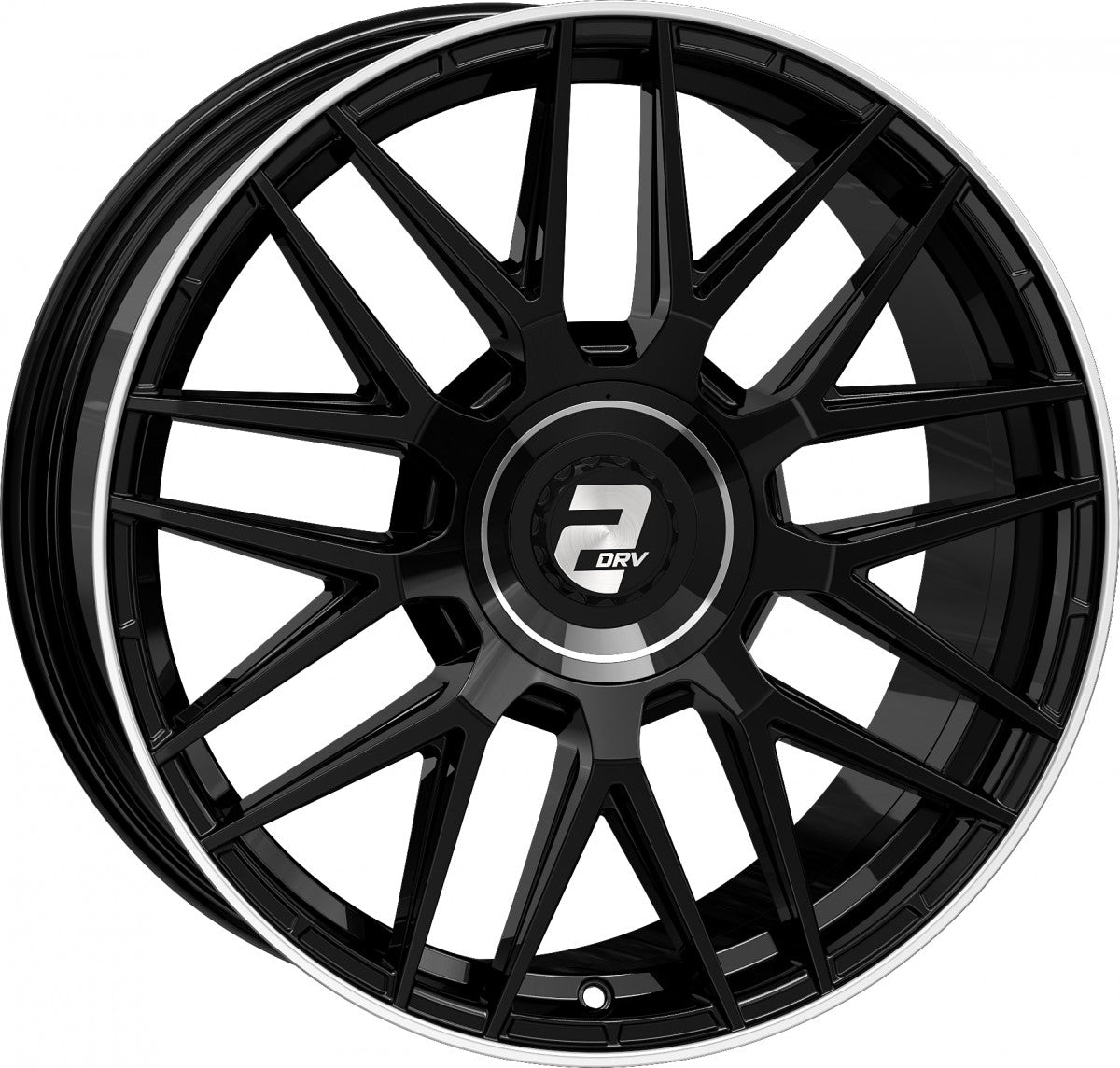 2DRV WH43 schwarz glänzend lackiert mit hochglanzpoliertem Felgenbett 8.5x19 ET30 - LK5/112 ML66.6