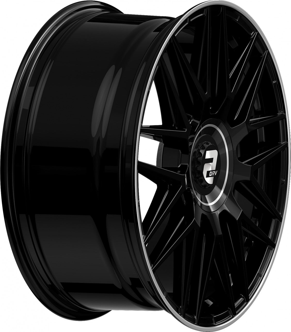 2DRV WH43 schwarz glänzend lackiert mit hochglanzpoliertem Felgenbett 8.5x19 ET30 - LK5/112 ML66.6