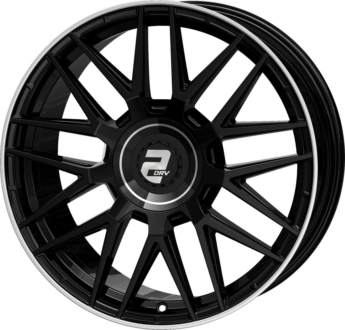 2DRV WH43 schwarz glänzend lackiert mit hochglanzpoliertem Felgenbett 8.5x19 ET30 - LK5/112 ML66.6