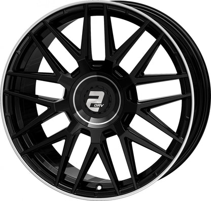 2DRV WH43 schwarz glänzend lackiert mit hochglanzpoliertem Felgenbett 8.5x19 ET30 - LK5/112 ML66.6