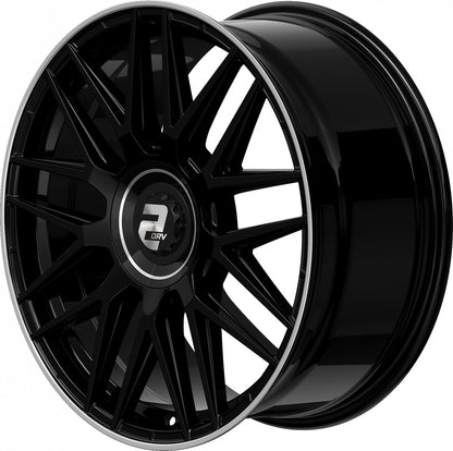 2DRV WH43 schwarz glänzend lackiert mit hochglanzpoliertem Felgenbett 8.5x19 ET30 - LK5/112 ML66.6