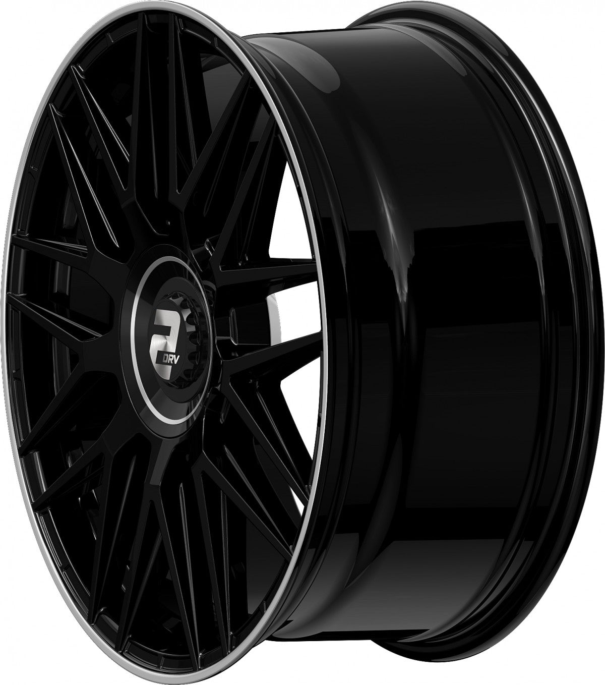 2DRV WH43 schwarz glänzend lackiert mit hochglanzpoliertem Felgenbett 8.5x19 ET30 - LK5/112 ML66.6