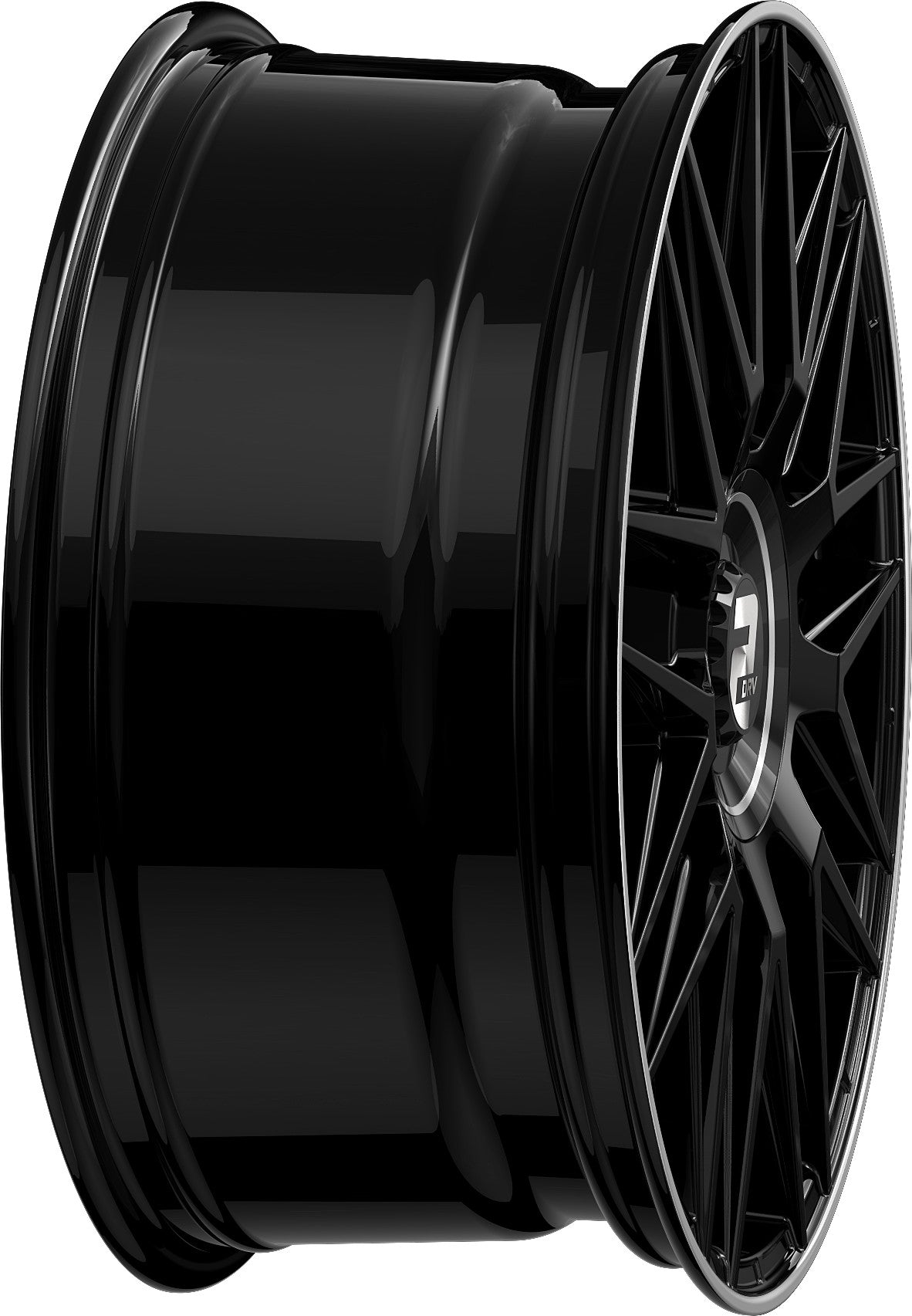 2DRV WH43 schwarz glänzend lackiert mit hochglanzpoliertem Felgenbett 8.5x19 ET40 - LK5/112 ML66.6