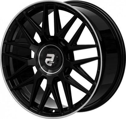 2DRV WH43 schwarz glänzend lackiert mit hochglanzpoliertem Felgenbett 8.5x19 ET48 - LK5/112 ML66.6